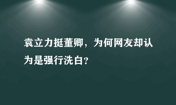 袁立力挺董卿，为何网友却认为是强行洗白？