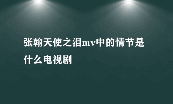 张翰天使之泪mv中的情节是什么电视剧