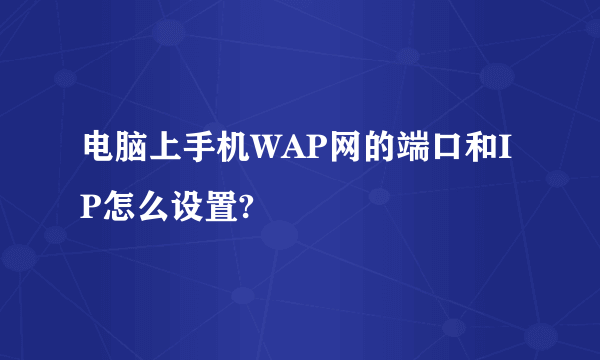 电脑上手机WAP网的端口和IP怎么设置?