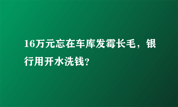 16万元忘在车库发霉长毛，银行用开水洗钱？