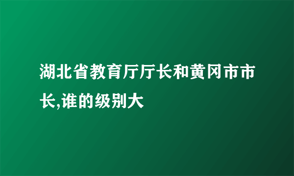 湖北省教育厅厅长和黄冈市市长,谁的级别大