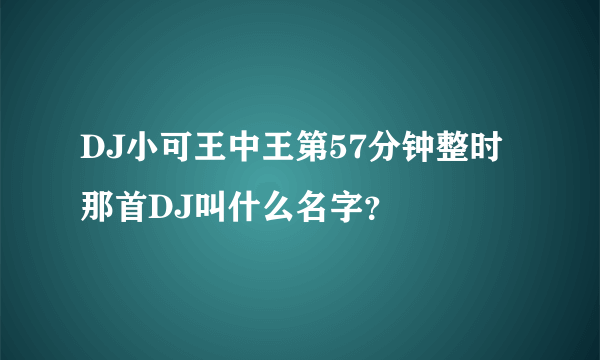 DJ小可王中王第57分钟整时那首DJ叫什么名字？