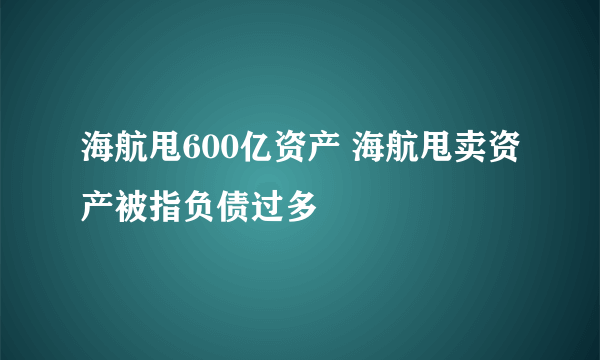 海航甩600亿资产 海航甩卖资产被指负债过多