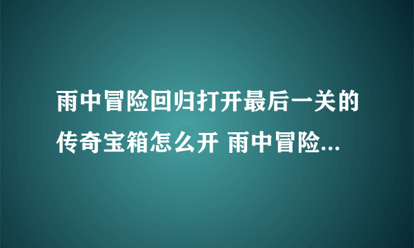 雨中冒险回归打开最后一关的传奇宝箱怎么开 雨中冒险回归打开最后一关的传奇宝箱方法