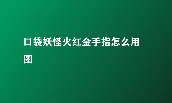 口袋妖怪火红金手指怎么用 图