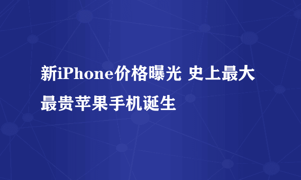 新iPhone价格曝光 史上最大最贵苹果手机诞生