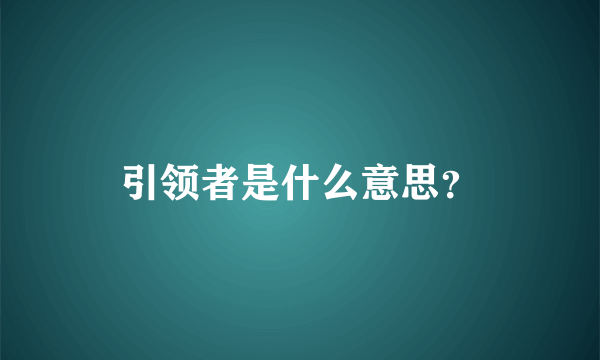 引领者是什么意思？