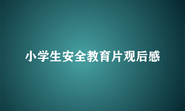 小学生安全教育片观后感