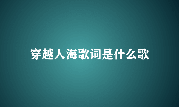 穿越人海歌词是什么歌