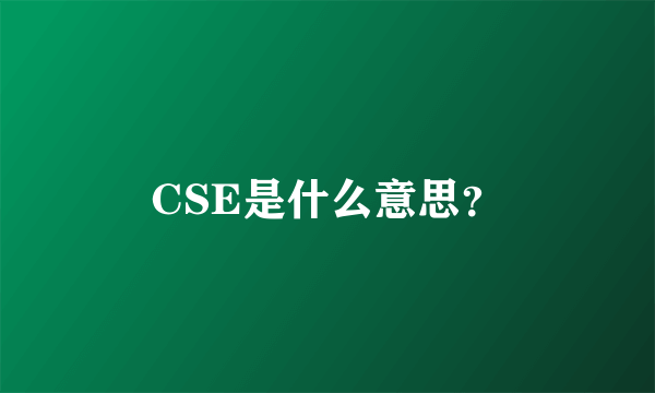 CSE是什么意思？