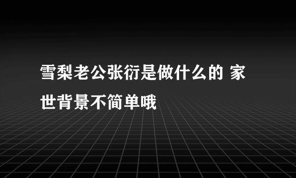 雪梨老公张衍是做什么的 家世背景不简单哦