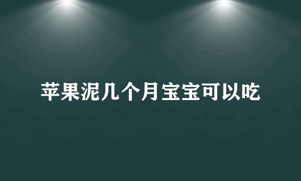 苹果泥几个月宝宝可以吃