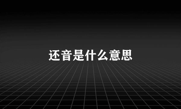 还音是什么意思