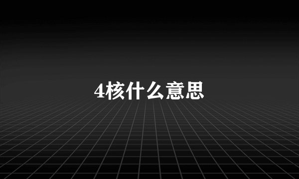 4核什么意思