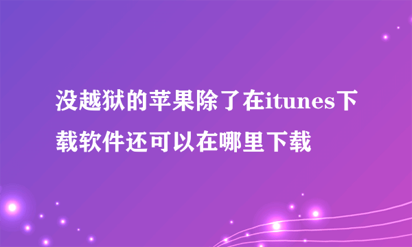 没越狱的苹果除了在itunes下载软件还可以在哪里下载