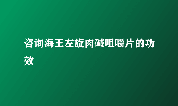 咨询海王左旋肉碱咀嚼片的功效