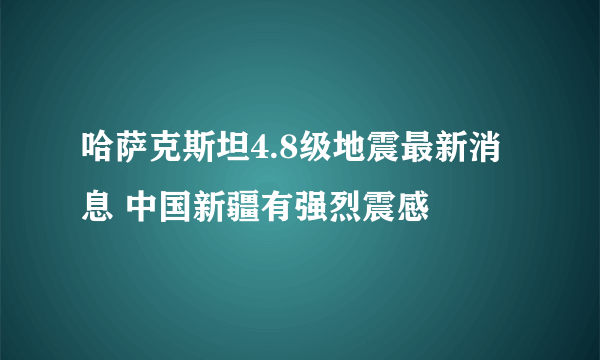 哈萨克斯坦4.8级地震最新消息 中国新疆有强烈震感