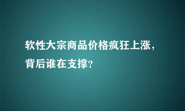 软性大宗商品价格疯狂上涨，背后谁在支撑？