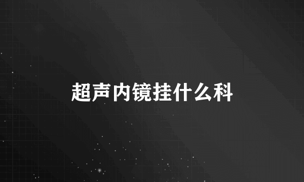 超声内镜挂什么科