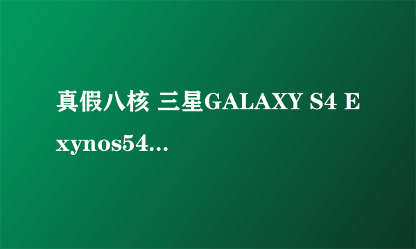 真假八核 三星GALAXY S4 Exynos5410解析