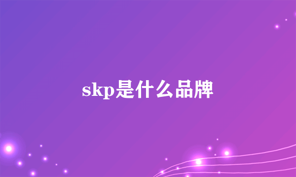 skp是什么品牌