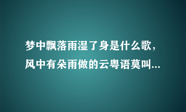 梦中飘落雨湿了身是什么歌，风中有朵雨做的云粤语莫叫语版歌曲介绍