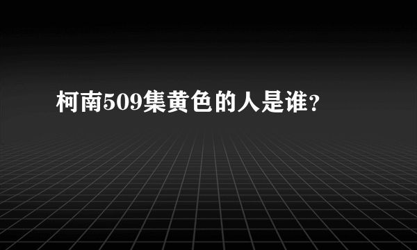 柯南509集黄色的人是谁？