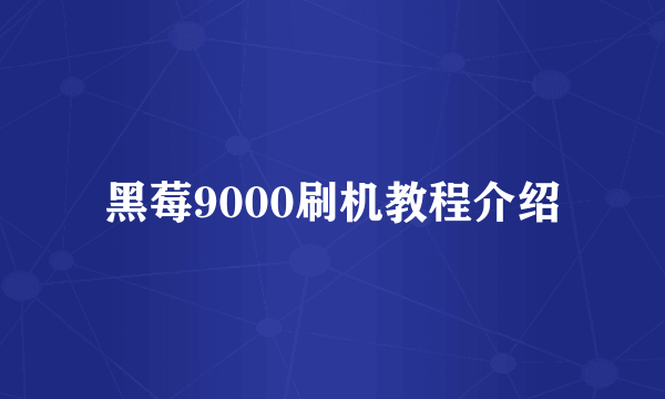 黑莓9000刷机教程介绍