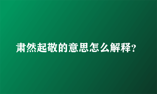 肃然起敬的意思怎么解释？