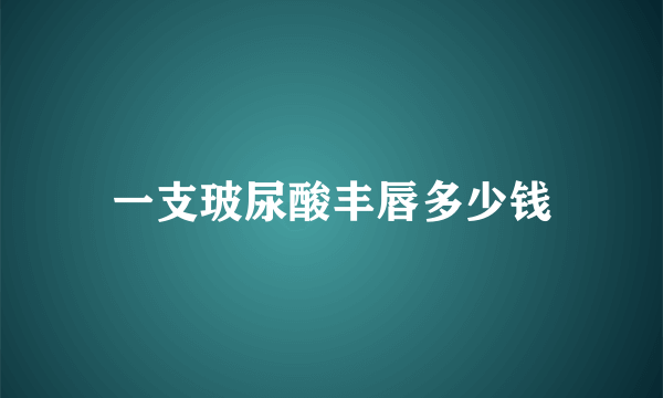 一支玻尿酸丰唇多少钱