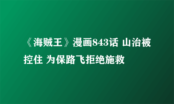 《海贼王》漫画843话 山治被控住 为保路飞拒绝施救