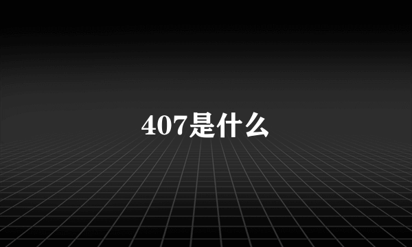 407是什么