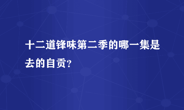 十二道锋味第二季的哪一集是去的自贡？