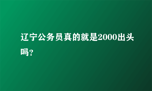 辽宁公务员真的就是2000出头吗？