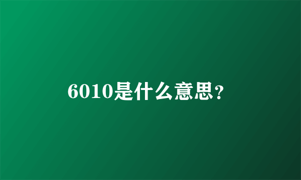 6010是什么意思？