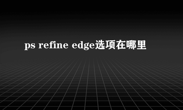 ps refine edge选项在哪里