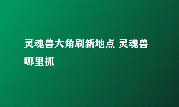 灵魂兽大角刷新地点 灵魂兽哪里抓