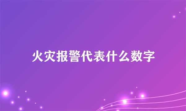 火灾报警代表什么数字