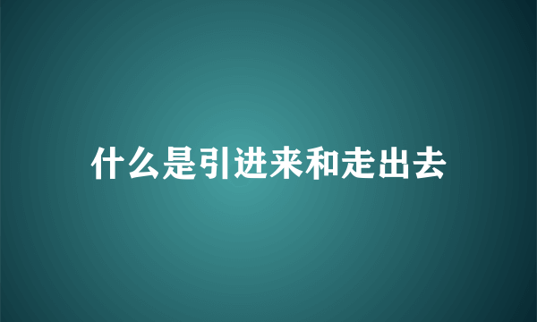 什么是引进来和走出去