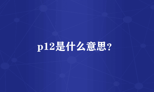 p12是什么意思？