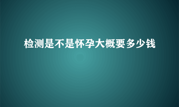 检测是不是怀孕大概要多少钱