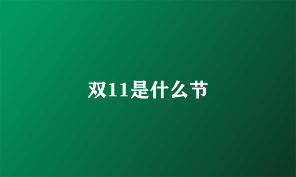 双11是什么节