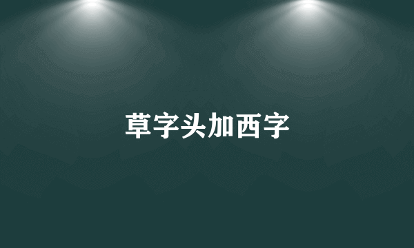 草字头加西字