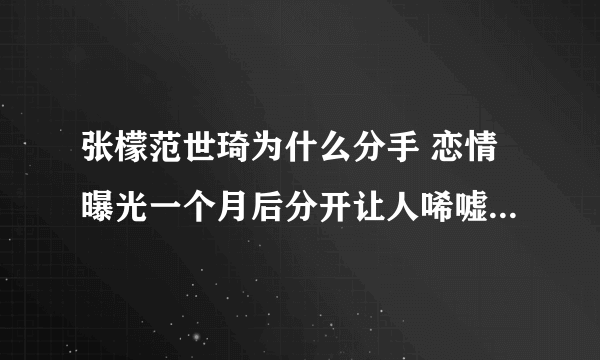 张檬范世琦为什么分手 恋情曝光一个月后分开让人唏嘘_飞外网