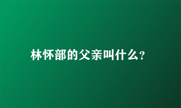 林怀部的父亲叫什么？