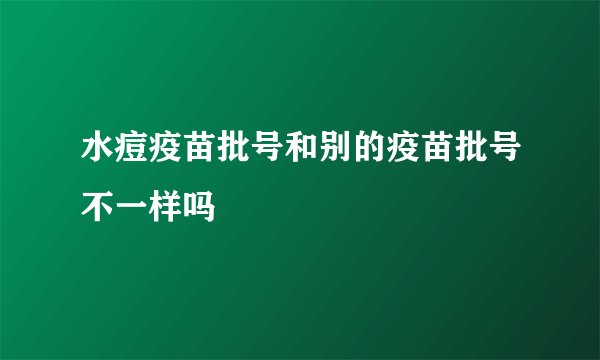 水痘疫苗批号和别的疫苗批号不一样吗