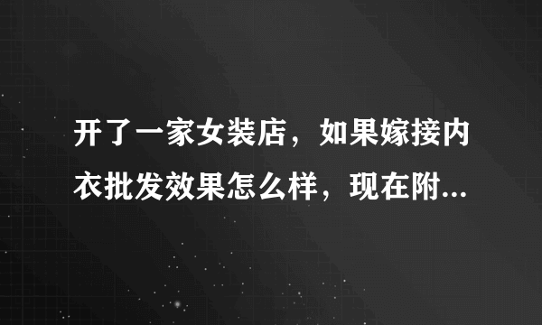 开了一家女装店，如果嫁接内衣批发效果怎么样，现在附带一些美背内裤，零售做的还可以，想做批发走量呢？