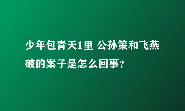 少年包青天1里 公孙策和飞燕破的案子是怎么回事？