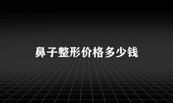 鼻子整形价格多少钱