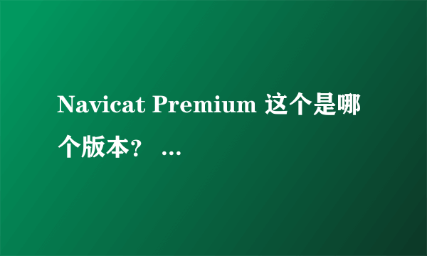 Navicat Premium 这个是哪个版本？ 求注册码